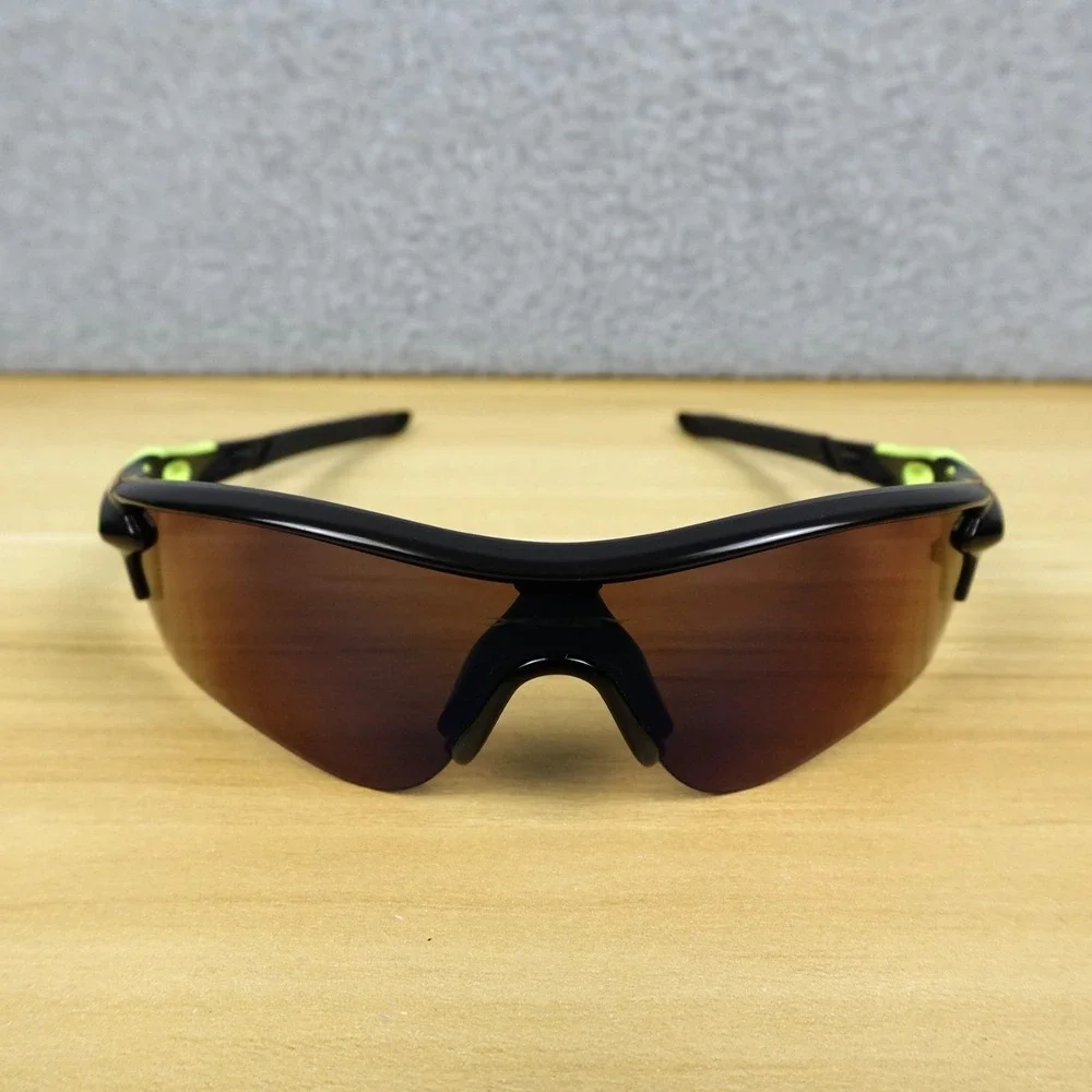 Oakley Radarlock Sunglasses Shades Prizm Polarized Black/Neon Green Frame w/Case